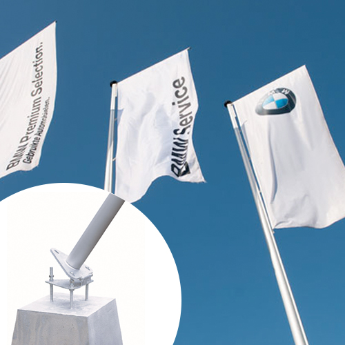 Platzierung des Fahnenmasten